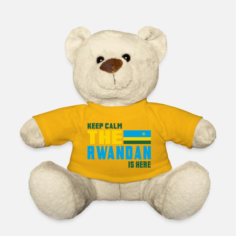 Keep calm Rwanda flag design - Teddy Bear - sun yellow