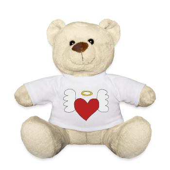 cœur avec des ailes - Nounours - jaune soleil - Devant
