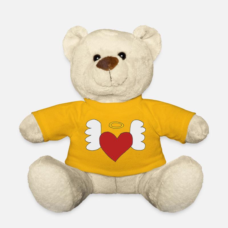 herz mit flügeln - Teddy - Sonnengelb