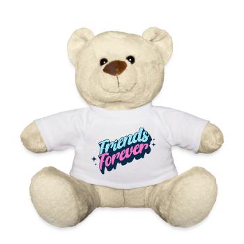 Écriture rétro néon de Friends Forever - Nounours - jaune soleil - Devant