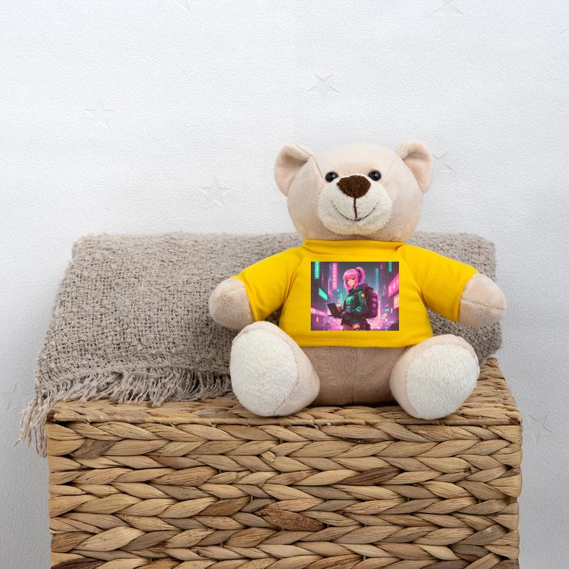 Neon Hacker Girl – Ready to Code & Conquer Teddy
