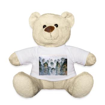 Mystical Forest Thailnad Mountains Watercolors - Teddy Bear - sun yellow - Front