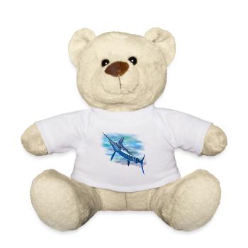Blauer Marlin im Aquarell - Teddy - Sonnengelb - Vorne