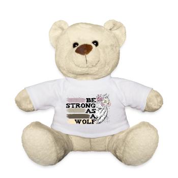 Wolf mit Vintage-Blumen inspirierendes Zitat - Teddy - Sonnengelb - Vorne