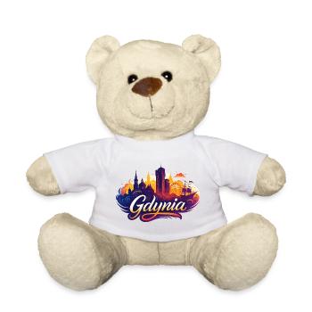 Gdynia Poland Polska White Port City Gift - Teddy Bear - sun yellow - Front