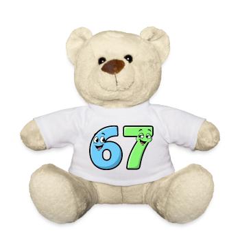 6 7 Mèmes – Numéros de dessin animé drôles - Nounours - jaune soleil - Devant