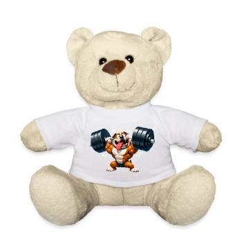 Bulldogge Bodybuilder Lustiges Fitness Motiv - Teddy - Sonnengelb - Vorne