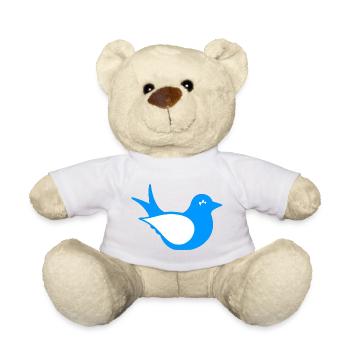 Bird silhouette sitting, animal motif - Teddy Bear - sun yellow - Front