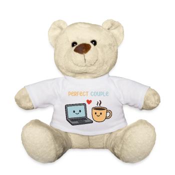 Perfect Couple Laptop And Coffee Humor Design - Teddy Bear - sun yellow - Front