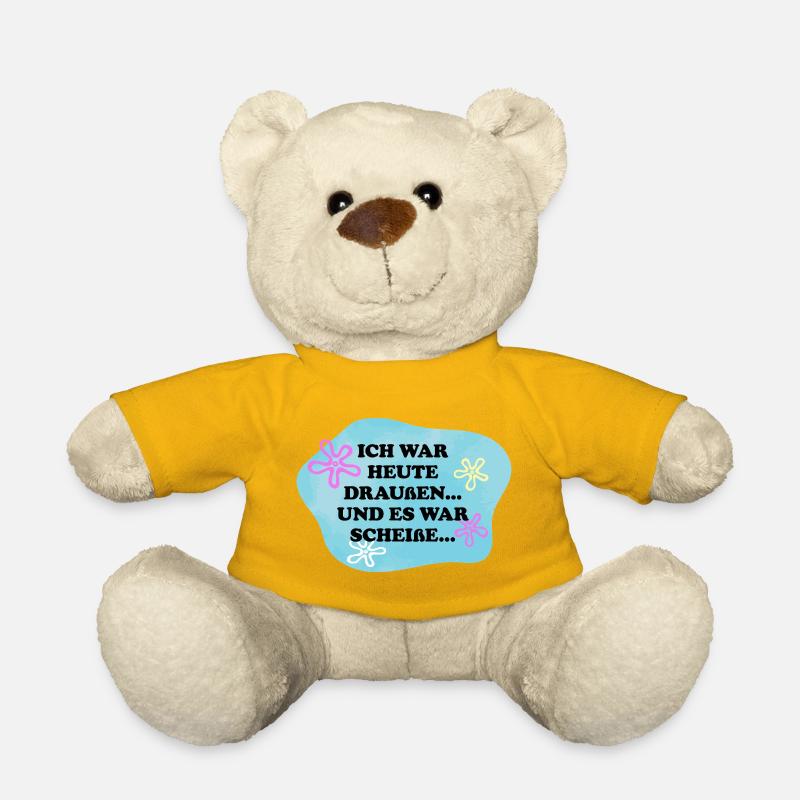 Ich war draußen | Sarkasmus Retro Meme - Teddy - Sonnengelb