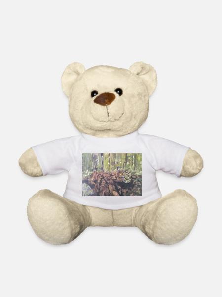 Logs in the forest – an impressionistic landscape - Teddy Bear - sun yellow