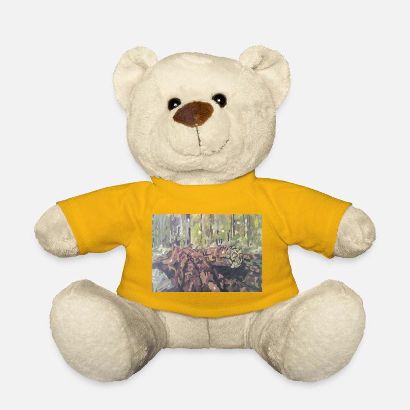Logs in the forest – an impressionistic landscape - Teddy Bear - sun yellow