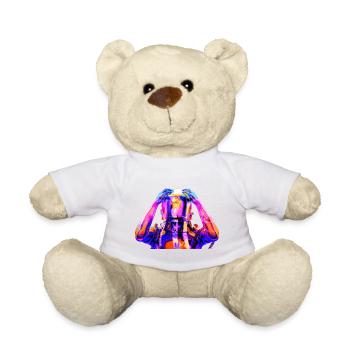 Neon Astronaut Colorful Psychedelic - Teddy Bear - sun yellow - Front