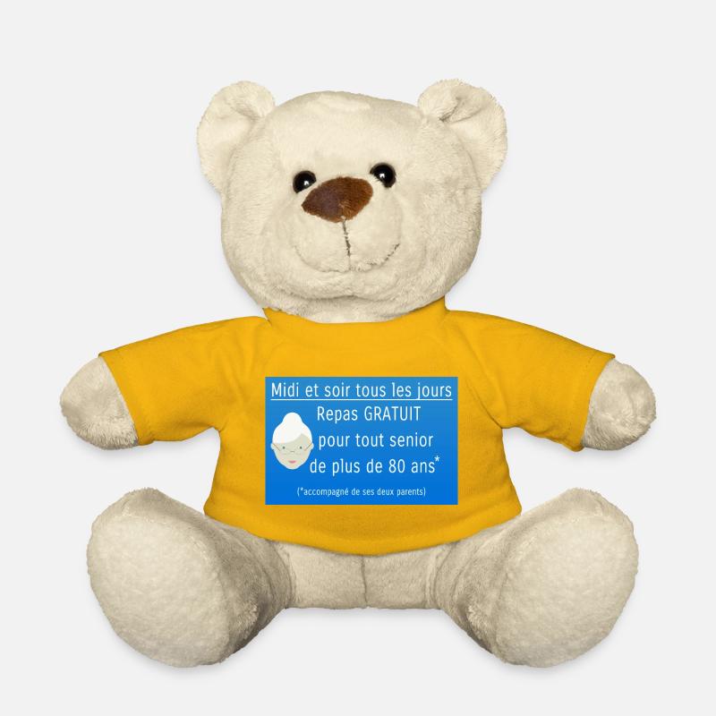 Repas gratuit - Nounours - jaune soleil