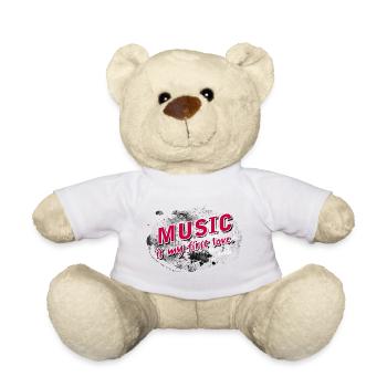 La musique est mon premier amour avec Fond orageux - Nounours - jaune soleil - Devant