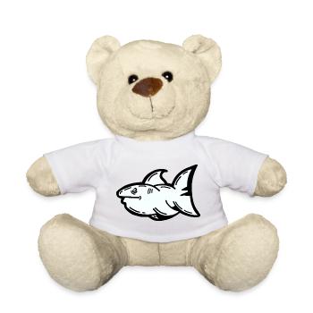 Cartoonish shark for marine conservation - Teddy Bear - sun yellow - Front