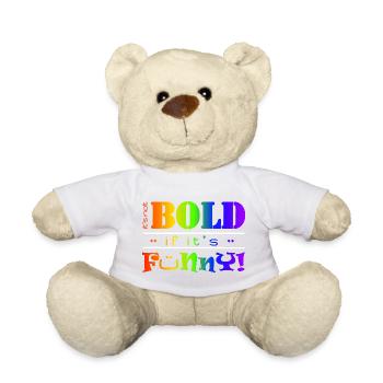 Vibrant Rainbow Funny Bold Text Design - Teddy Bear - sun yellow - Front