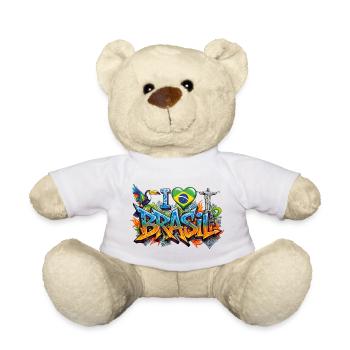 Lebendiges Graffiti Ich liebe Brasil Design - Teddy - Sonnengelb - Vorne