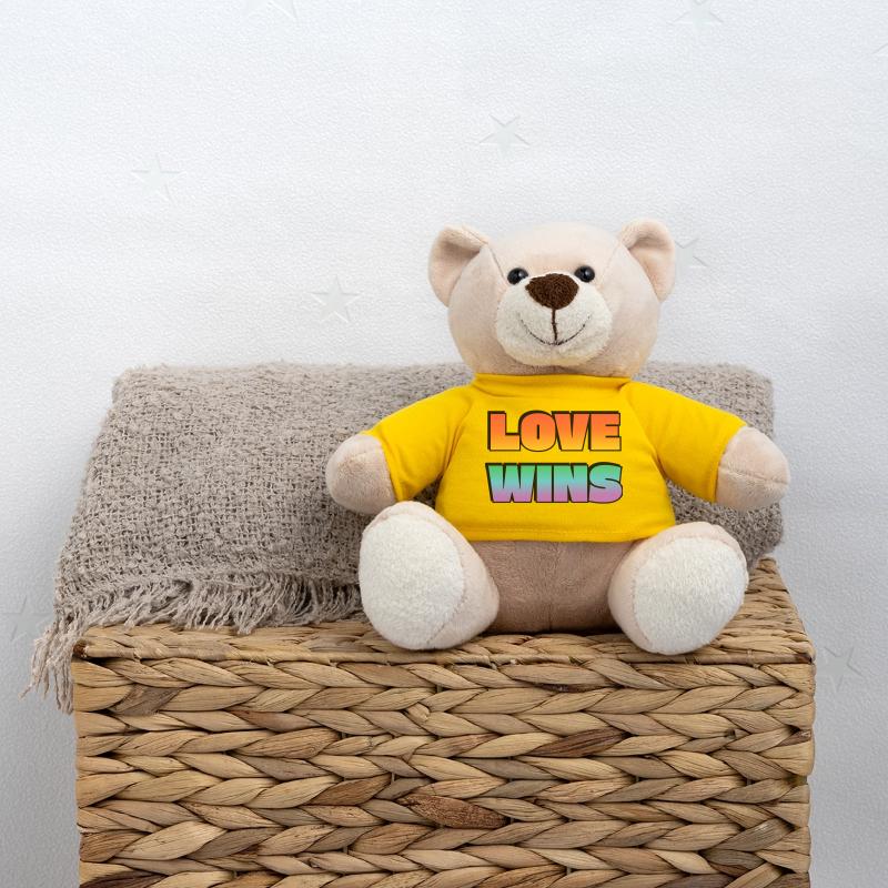 Love Wins Gradient Bold Text Teddy Bear