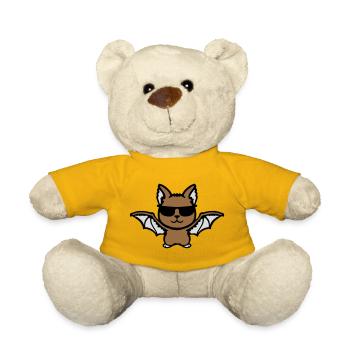 Cute Bat Sunglasses Cool Halloween Funny - Teddy Bear - sun yellow - Front