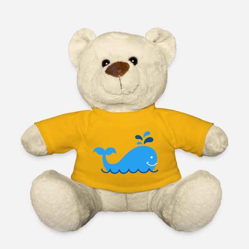 Nautic Design Blauwal Splash Karikatur - Teddy - Sonnengelb