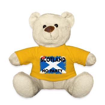 Bold Saltire Flag Typography - Teddy Bear - sun yellow - Front
