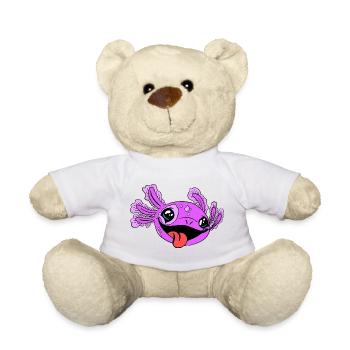 Naughty Axolotl with Tongue - Teddy Bear - sun yellow - Front