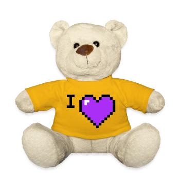 I Love Herz Platzhalter Text - Teddy - Sonnengelb - Vorne