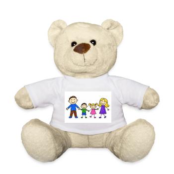 mom and kids - Teddy Bear - sun yellow - Front