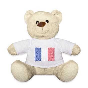 French Flag Ray Effect - Teddy Bear - sun yellow - Front