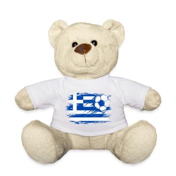 Griechenland Flagge Fußball used blau - Teddy - Sonnengelb - Vorne