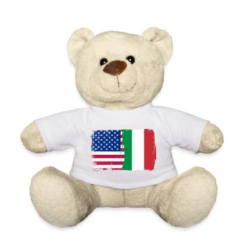 US Italy Flag Fusion - Teddy Bear - sun yellow - Front