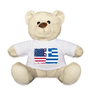 US Greece Flag Fusion - Teddy Bear - sun yellow - Front