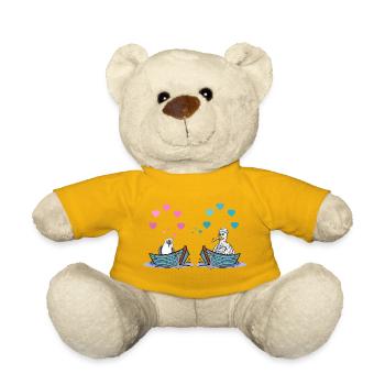 Möwen Boot Liebe Herzen Valentin Romantik - Teddy - Sonnengelb - Vorne
