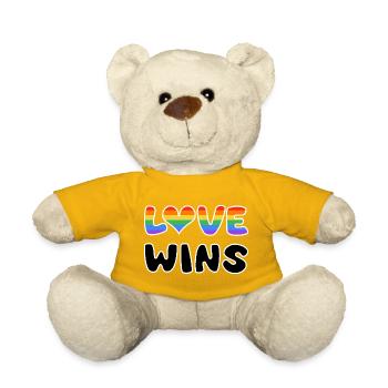 Love wins in rainbow design - Teddy Bear - sun yellow - Front