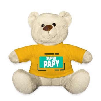 Super Grandpa Colorful Illustration - Teddy Bear - sun yellow - Front