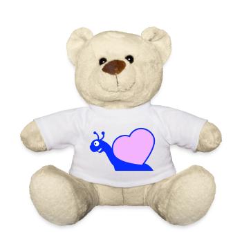 Snail Heart Snail Shell Cute Love Romantic - Teddy Bear - sun yellow - Front