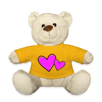 Coeurs Symbole Amour - Nounours - jaune soleil - Devant