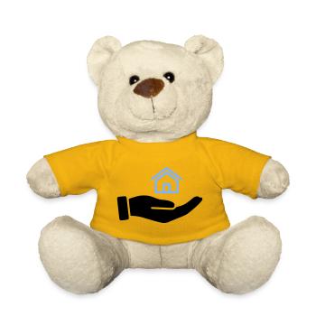 Hand holding house property - Teddy Bear - sun yellow - Front