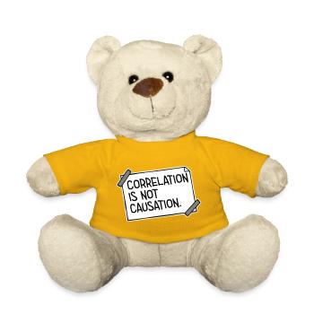 Correlation Is Not Causation Nerd Science - Teddy Bear - sun yellow - Front