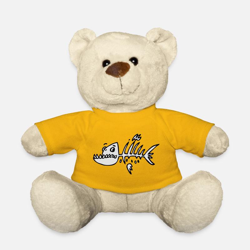 skeleton fish - Teddy Bear - sun yellow