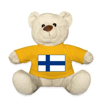 Drapeau de la Finlande - Nounours - jaune soleil - Devant