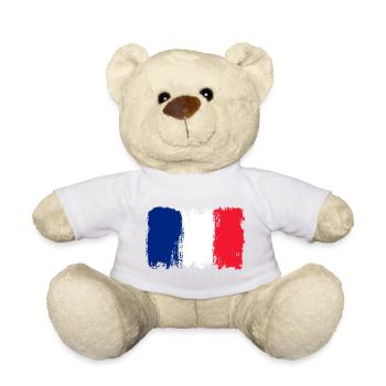 Drapeau Bleu Blanc Rouge Brush - Nounours - jaune soleil - Devant