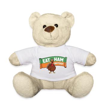 Eat Bacon – Thanksgiving Turkey - Teddy Bear - sun yellow - Front