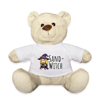 Sand-Witch, la petite sorcière mange un sandwich - Nounours - jaune soleil - Devant