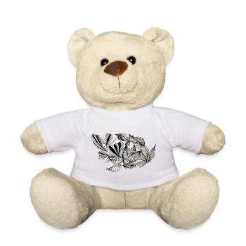 Black and white sheet duo - Teddy Bear - sun yellow - Front