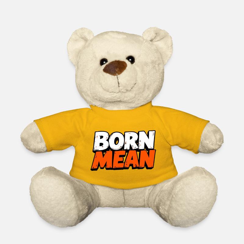 Born Mean – Conception de texte vieilli - Nounours - jaune soleil