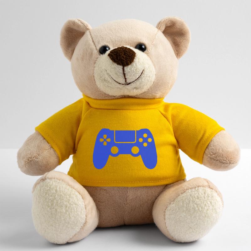 Blue Gaming Controller Silhouette Teddy Bear