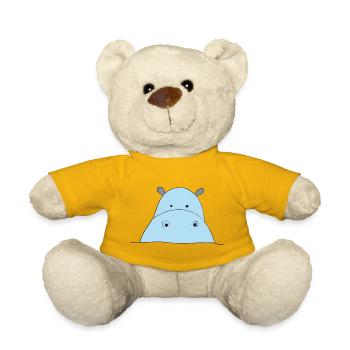 Blue Hippo Eye-catcher - Teddy Bear - sun yellow - Front