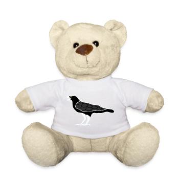 Black raven in yellow outline - Teddy Bear - sun yellow - Front